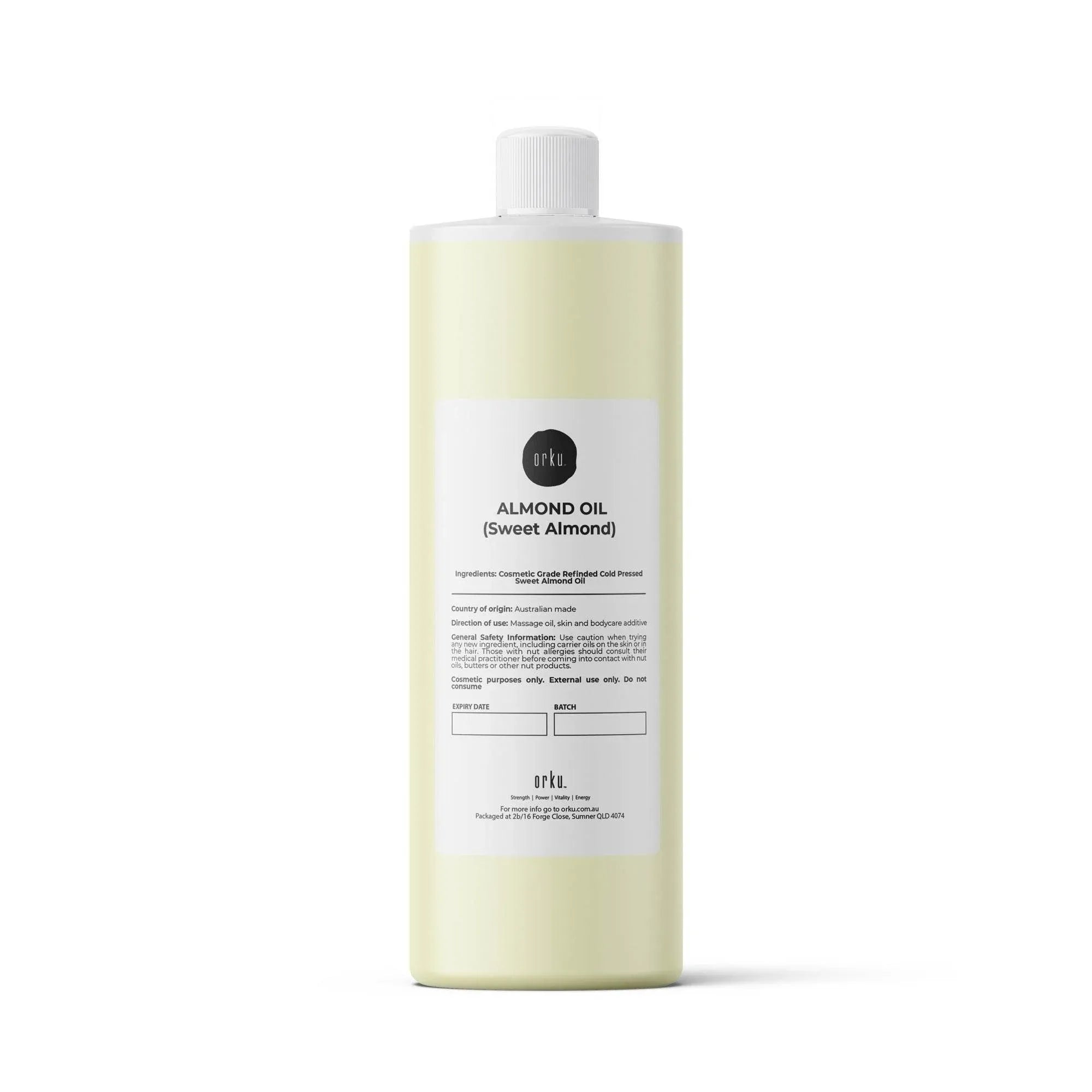 Orku 1L Sweet Almond Oil 100% Pure Refined Cosmetic Carrier Skin Hair V238-SUPDZ-33140126842960