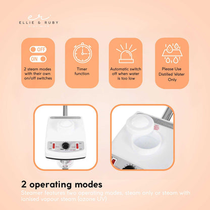 Ellie & Ruby Facial Steamer Professional Ozone Face Sauna Deep Skin Cleansing V238-SUPDZ-33150328438864