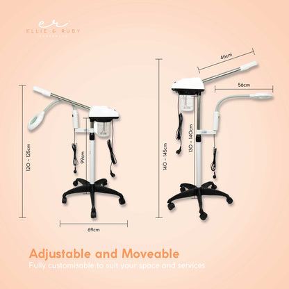 Ellie & Ruby Facial Steamer Magnifying Lamp - 2in1 Professional Beauty Machine V238-SUPDZ-33150355144784