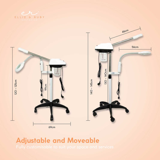 Ellie & Ruby Facial Steamer Magnifying Lamp - 2in1 Professional Beauty Machine V238-SUPDZ-33150355144784
