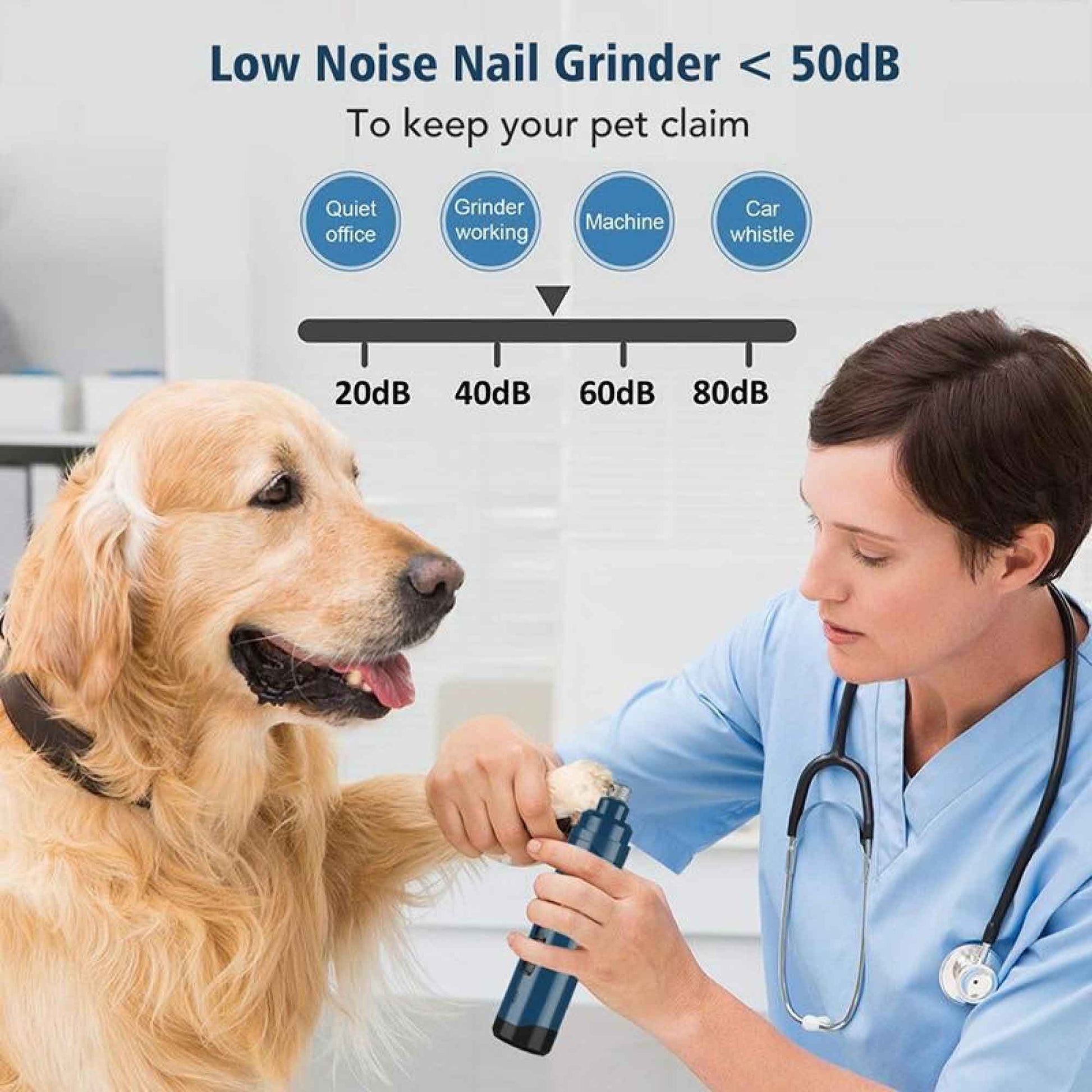 Pet Nail Grinder Dog Cat Electric Trimmer 2 Speed Rechargeable Claw Filer N10 V238-SUPDZ-33161726820432