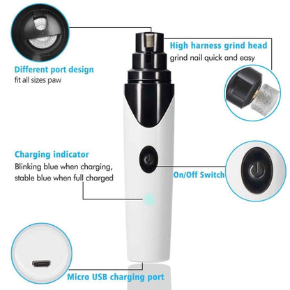 Pet Nail Grinder Dog Cat Electric Trimmer Rechargeable Clipper Claw Filer N8 V238-SUPDZ-33161983164496