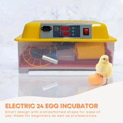 Rooster Farms Electric 24 Egg Incubator + Accessories for Chicken Quail Duck V238-SUPDZ-33453377798