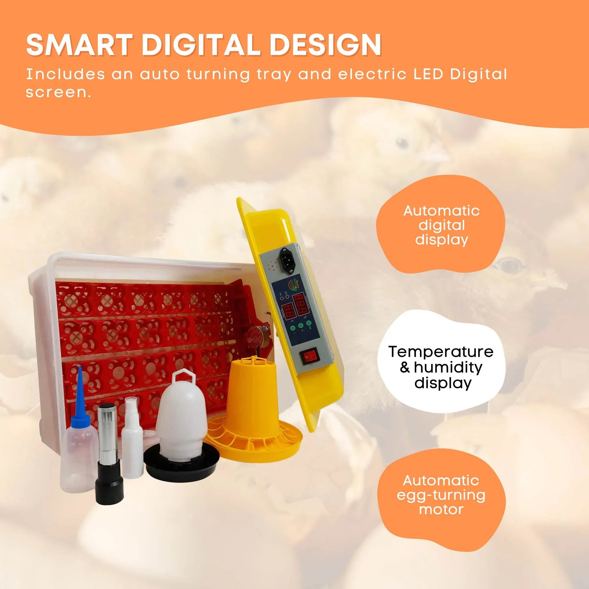 Rooster Farms Electric 24 Egg Incubator + Accessories for Chicken Quail Duck V238-SUPDZ-33453377798