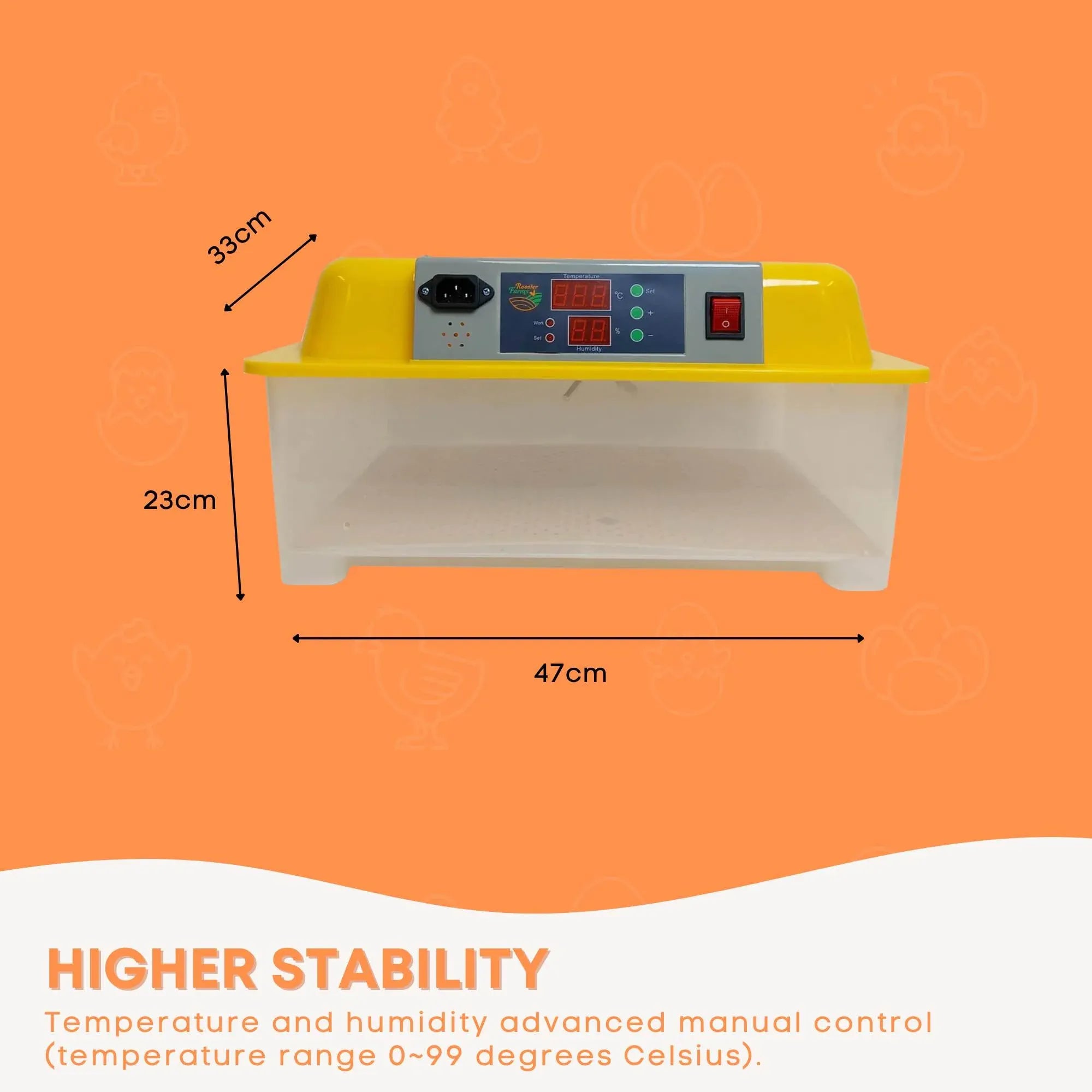 Rooster Farms Electric 24 Egg Incubator + Accessories for Chicken Quail Duck V238-SUPDZ-33453377798