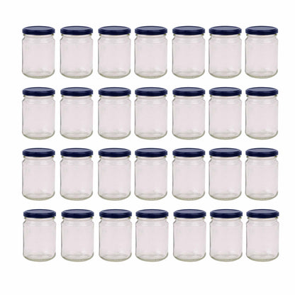 28x 250ml Flint Glass Jars + Twist Lids - Round Food Storage Small Spices V238-SUPDZ-39259192131664