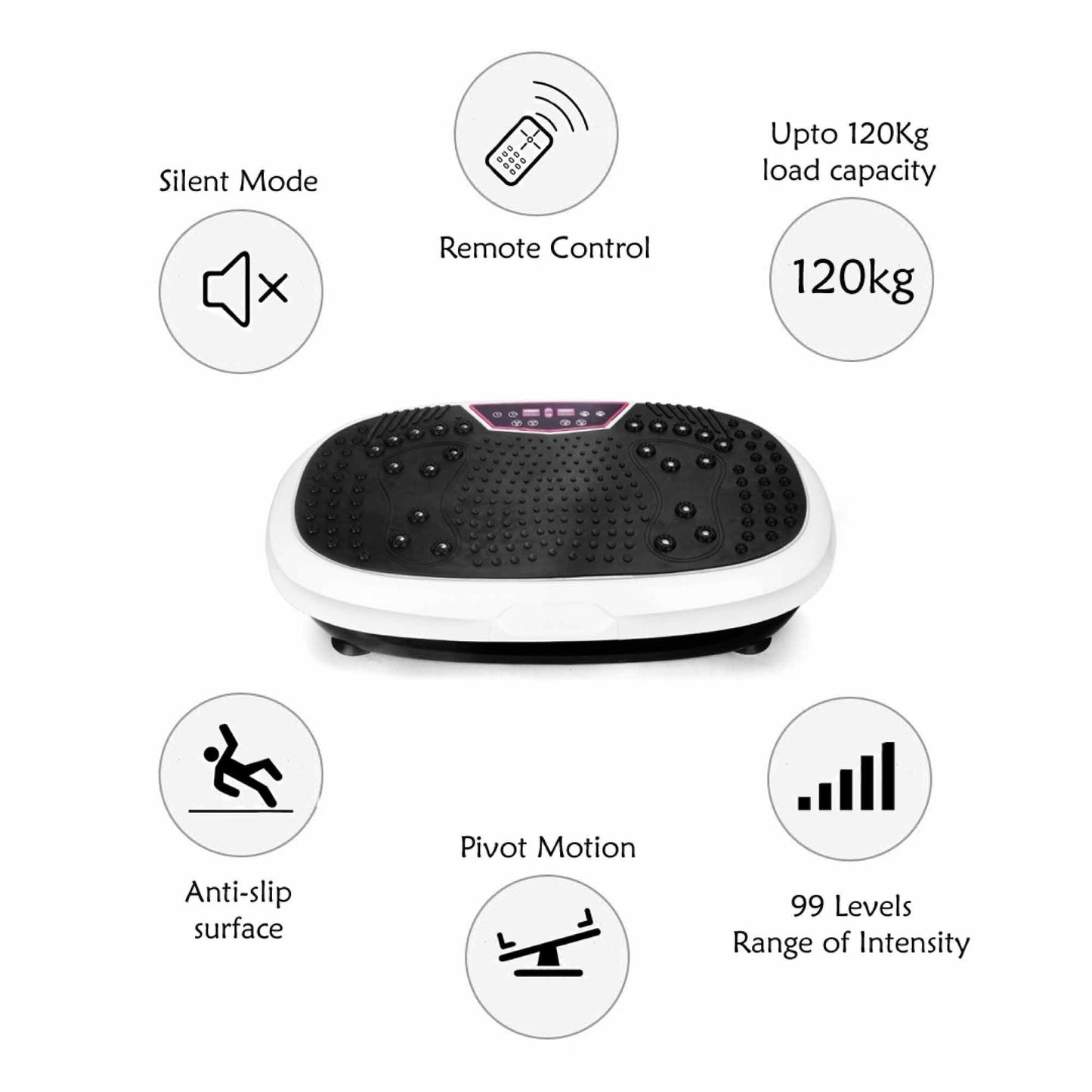 Social Hike 60cm Vibration Plate Machine Full Body Exercise Platform White V238-SUPDZ-39277730529360