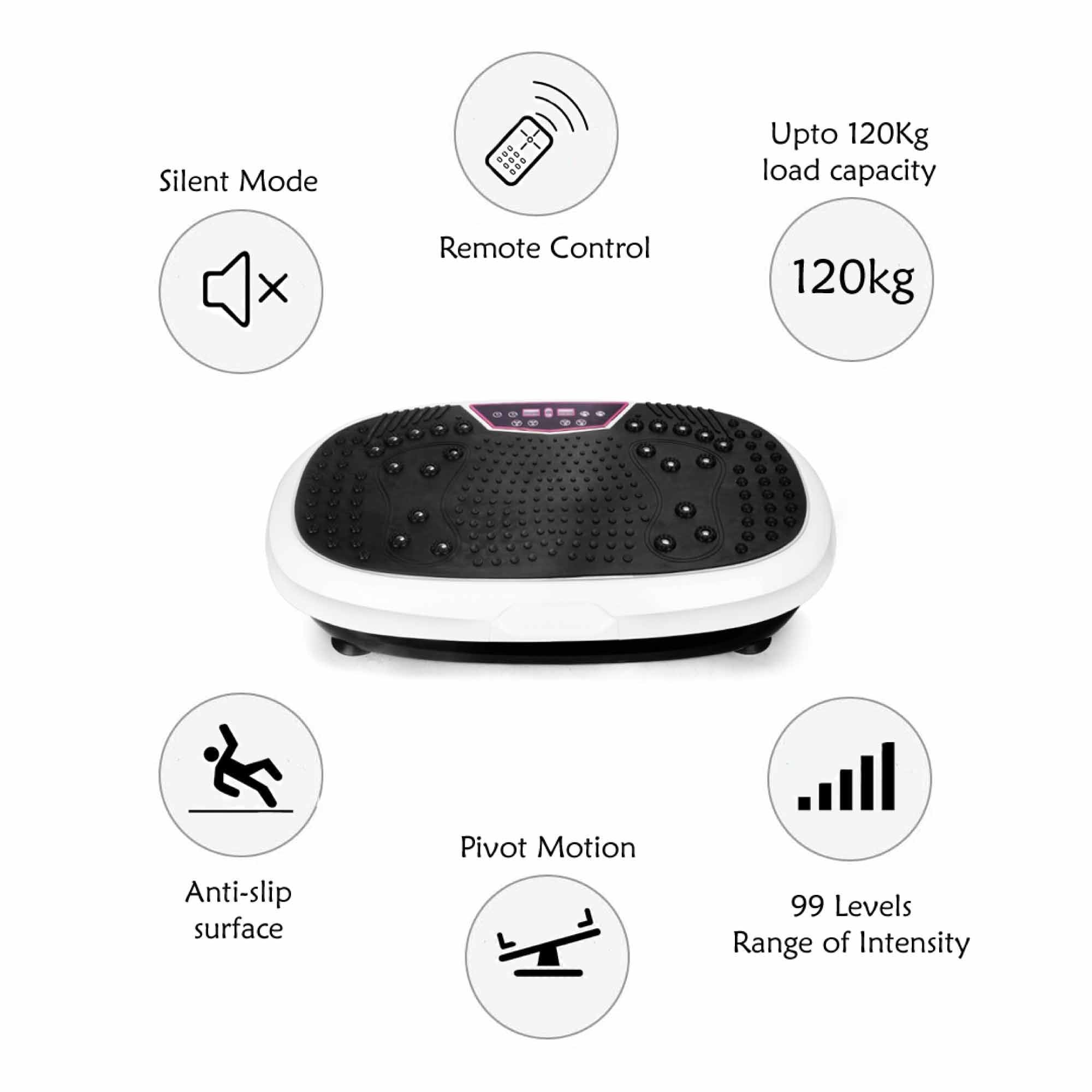 Social Hike 60cm Vibration Plate Machine Full Body Exercise Platform White V238-SUPDZ-39277730529360