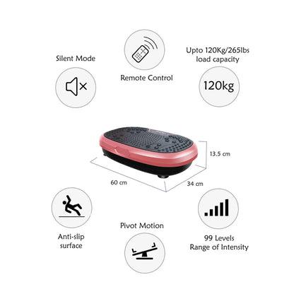 Social Hike 60cm Vibration Plate Machine Full Body Exercise Platform Pink V238-SUPDZ-39285893038160