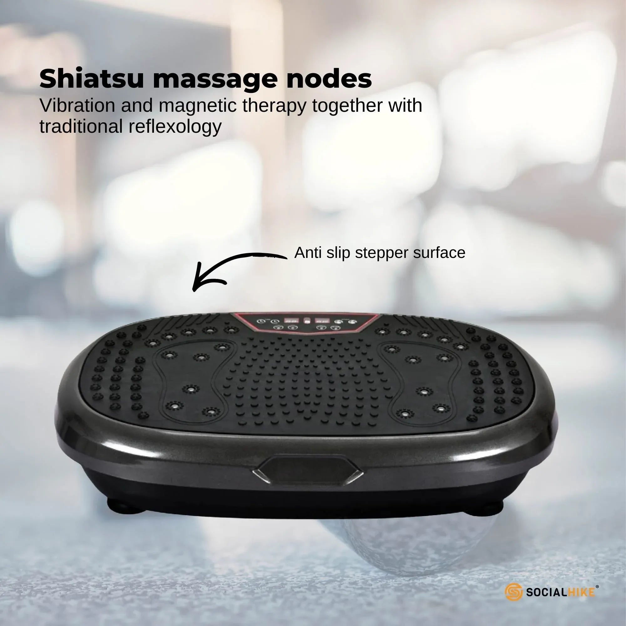 Social Hike 60cm Vibration Plate Machine Full Body Exercise Platform Black V238-SUPDZ-39285919055952