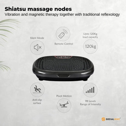 Social Hike 60cm Vibration Plate Machine Full Body Exercise Platform Black V238-SUPDZ-39285919055952