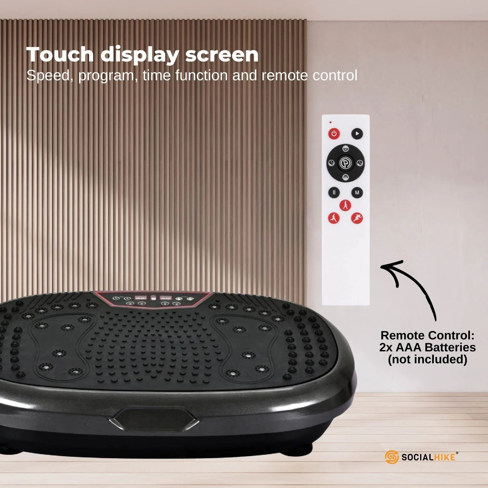 Social Hike 60cm Vibration Plate Machine Full Body Exercise Platform Black V238-SUPDZ-39285919055952