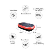 Social Hike 60cm Vibration Plate Machine Full Body Exercise Platform Red V238-SUPDZ-39285935800400