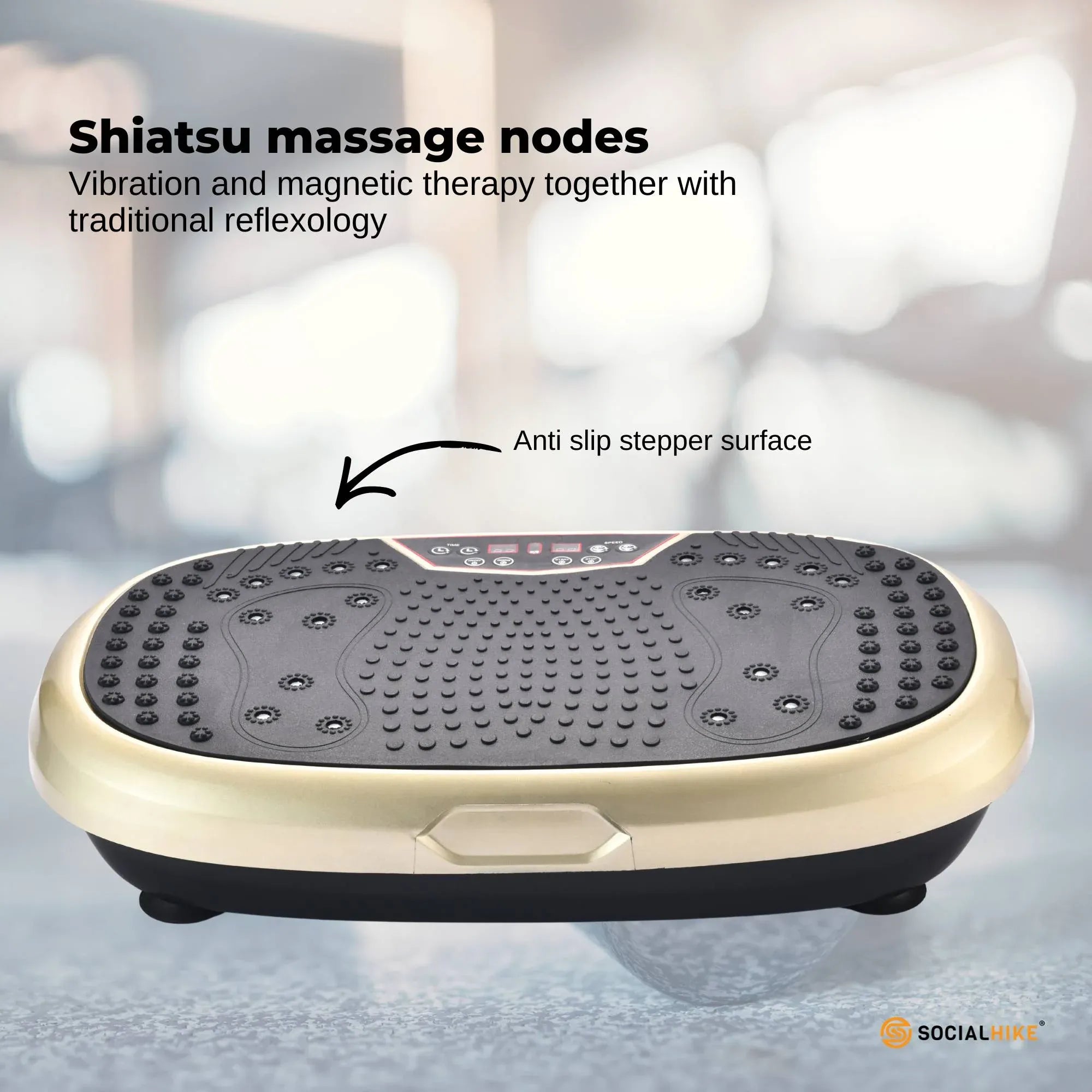 Social Hike 60cm Vibration Plate Machine Full Body Exercise Platform Gold V238-SUPDZ-39285942550608