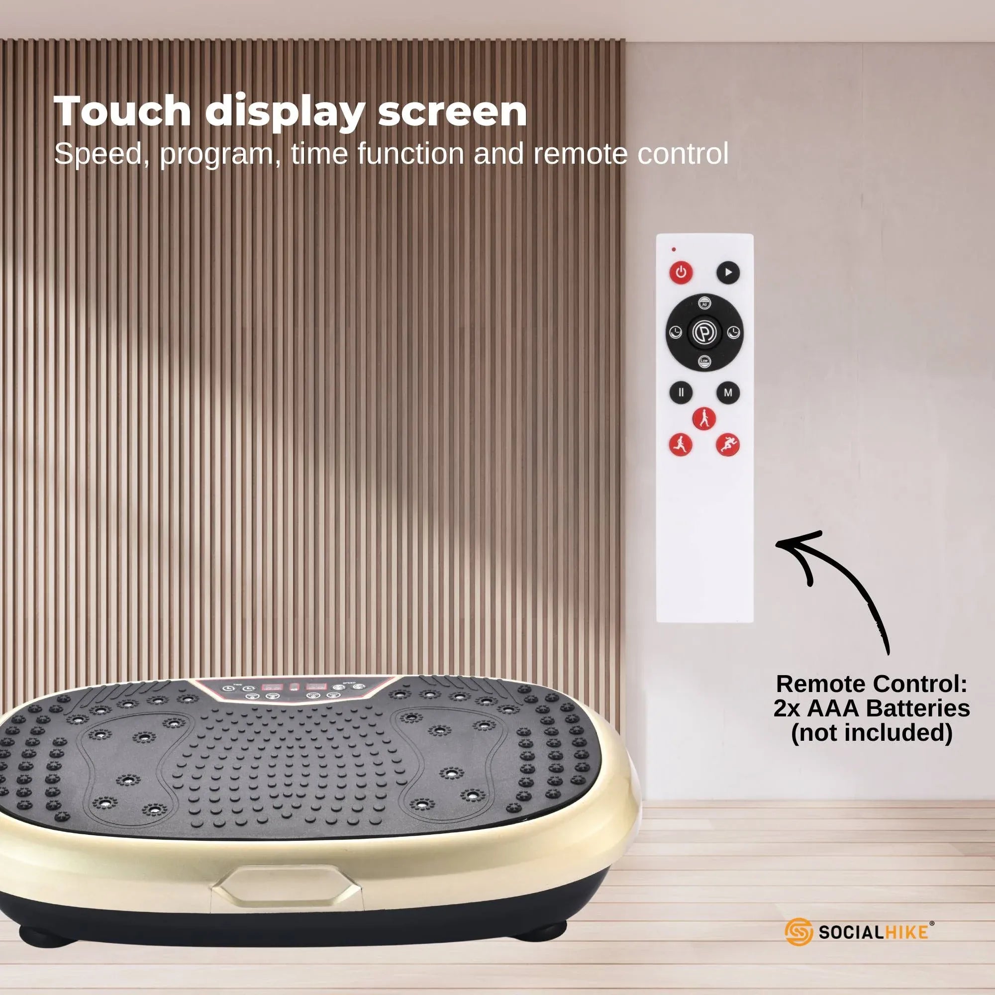 Social Hike 60cm Vibration Plate Machine Full Body Exercise Platform Gold V238-SUPDZ-39285942550608