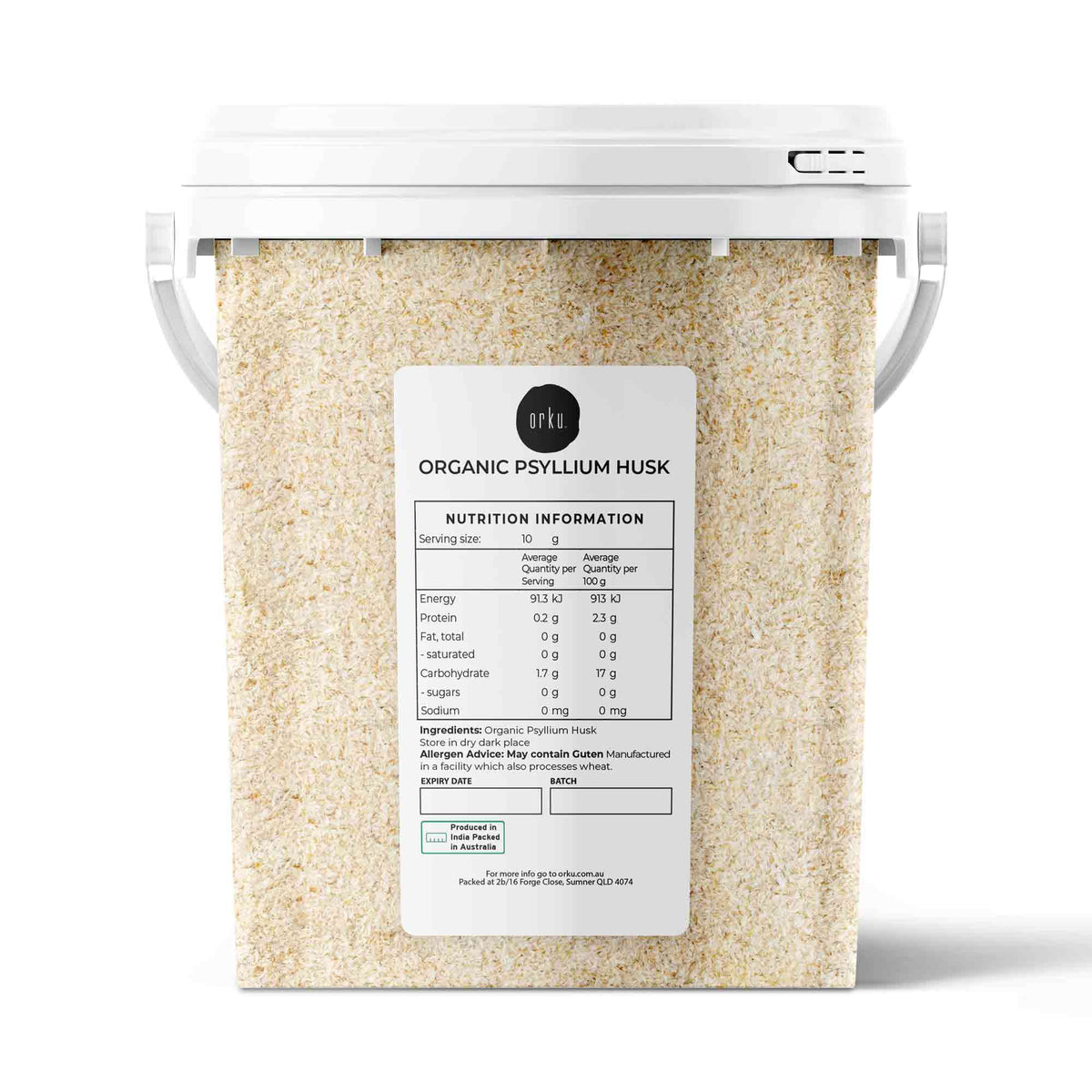 400g Organic Psyllium Husk Tub - Isabgol Ispaghula Natural Fibre Source V238-SUPDZ-39459937321040