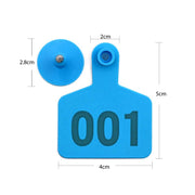 1-100 Cattle Number Ear Tags 5x4cm Set - Small Blue Pig Goat Livestock Label V238-SUPDZ-39484278276176