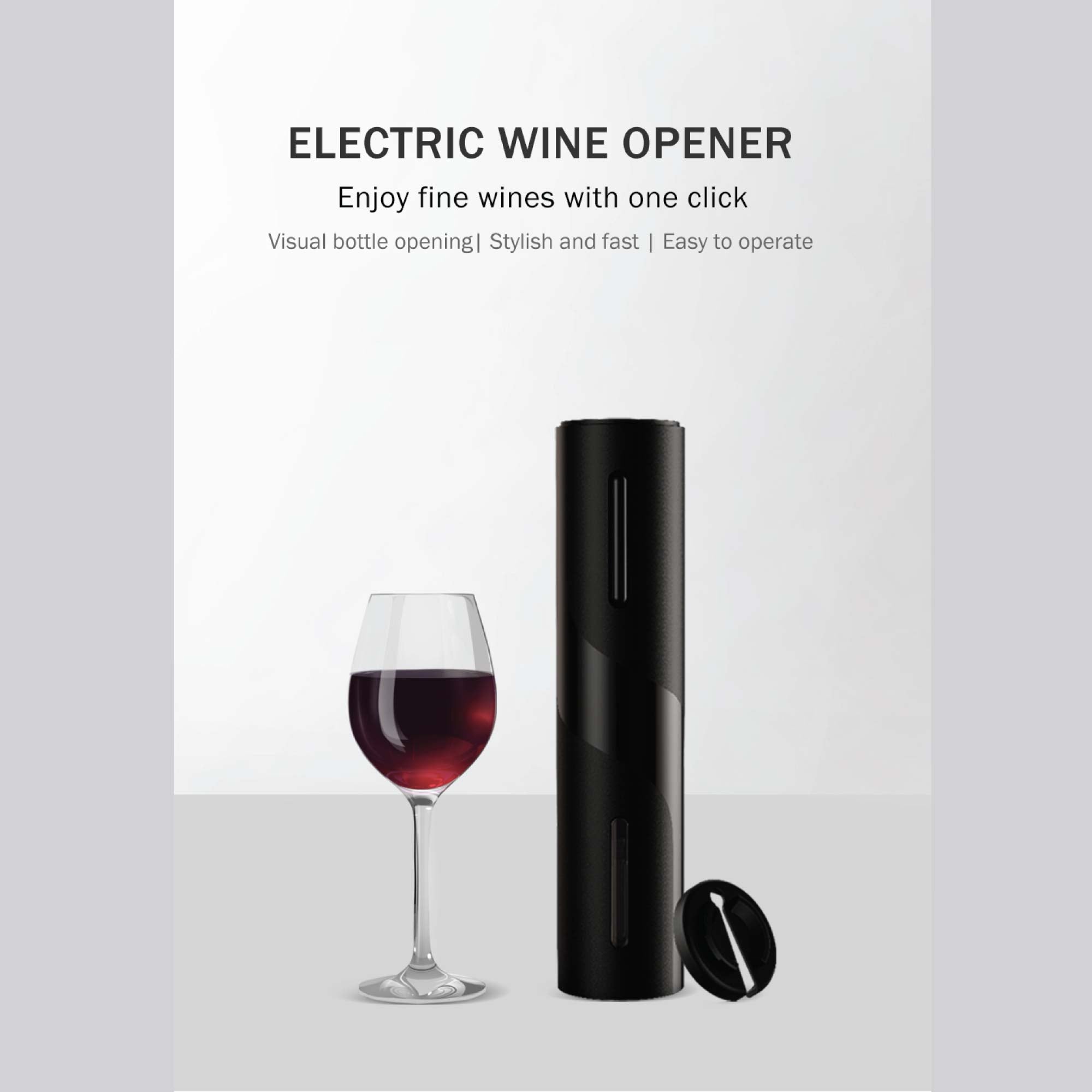Electric Wine Bottle Opener Tool Automatic - Cordless Corkscrew - Foil Cutter V238-SUPDZ-39511638212688