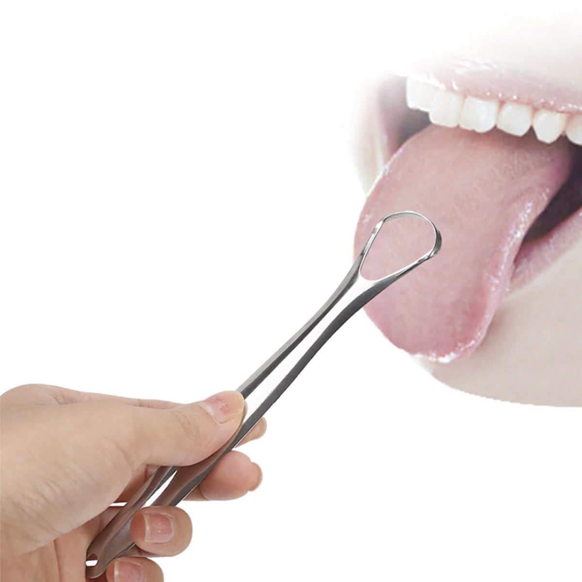 Stainless Steel Tongue Scraper Cleaner Oral Hygiene Reduce Bad Breath Metal Tool V238-SUPDZ-39514291208272