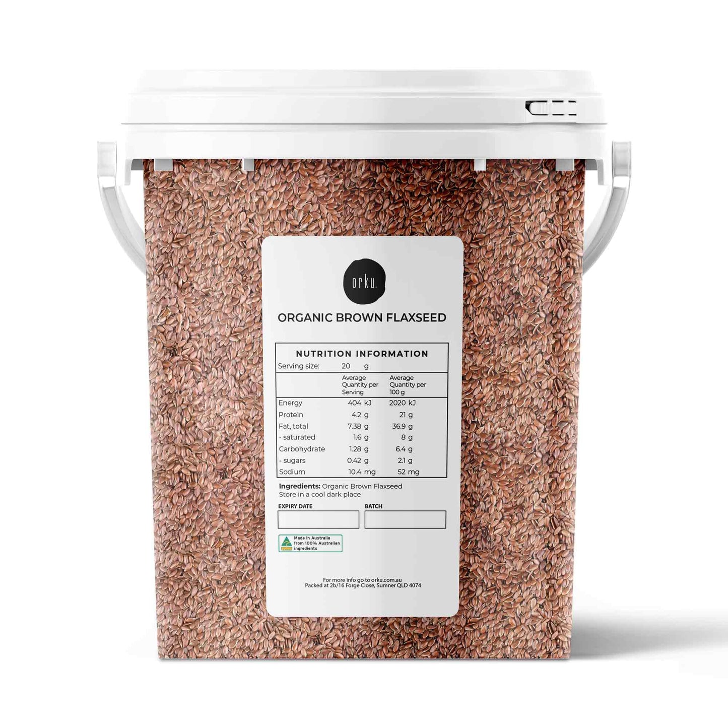 800g Organic Brown Linseed Flaxseed Tub Whole Flax Seed Non GMO Omega3 6 Fibre V238-SUPDZ-39519321587792