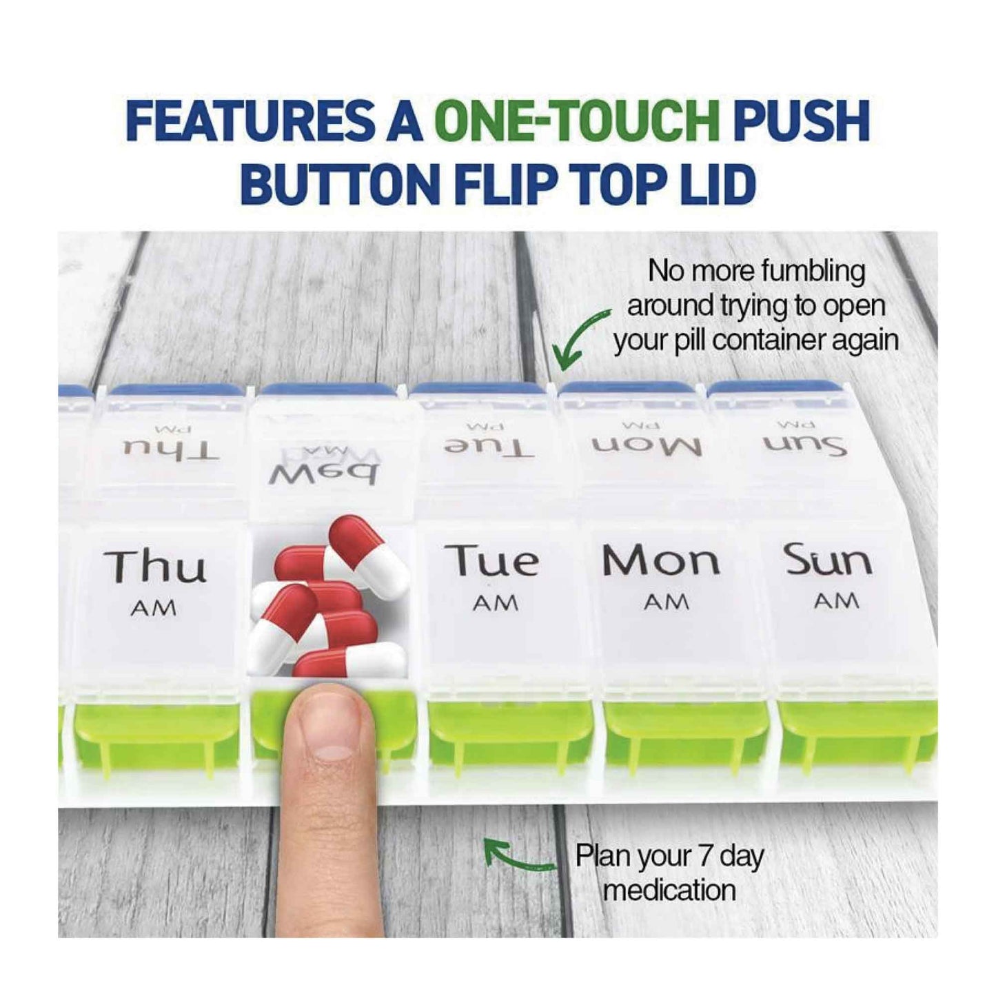 AM/PM Weekly Pill Box 7 Day Tablet Medicine Organiser Holder Case 14 Compartment V238-SUPDZ-39543886807120
