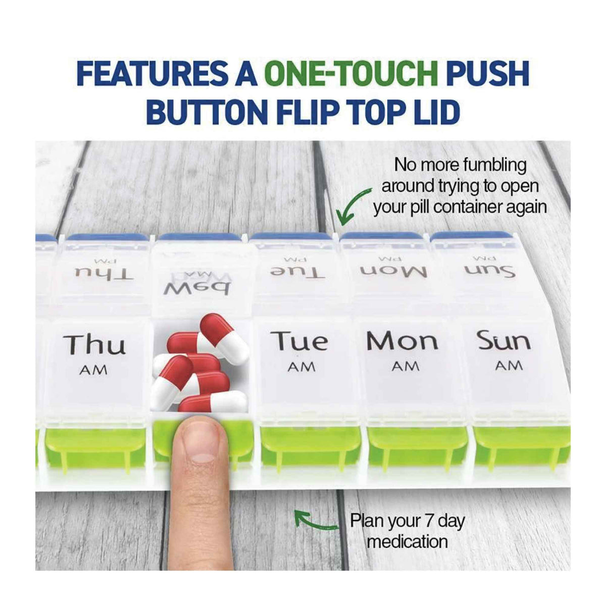 AM/PM Weekly Pill Box 7 Day Tablet Medicine Organiser Holder Case 14 Compartment V238-SUPDZ-39543886807120