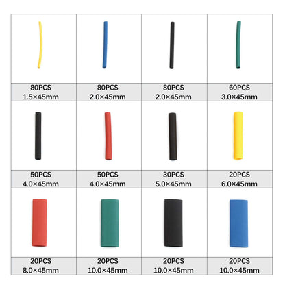 530 Pcs Heating Shrink Sleeve Set Heat Shrinkable Insulation Electrical Cable Tube V238-SUPDZ-39601296638032