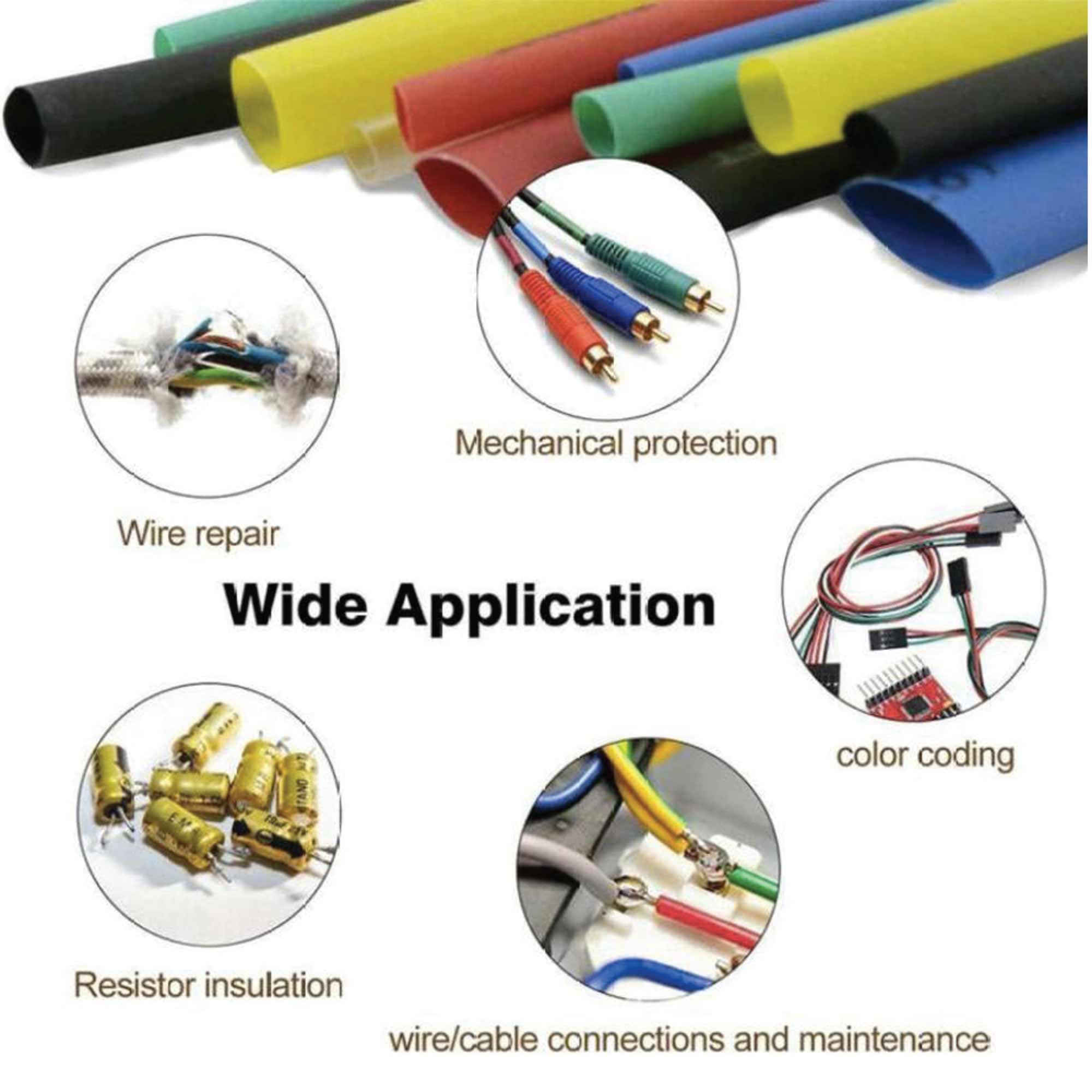 530 Pcs Heating Shrink Sleeve Set Heat Shrinkable Insulation Electrical Cable Tube V238-SUPDZ-39601296638032