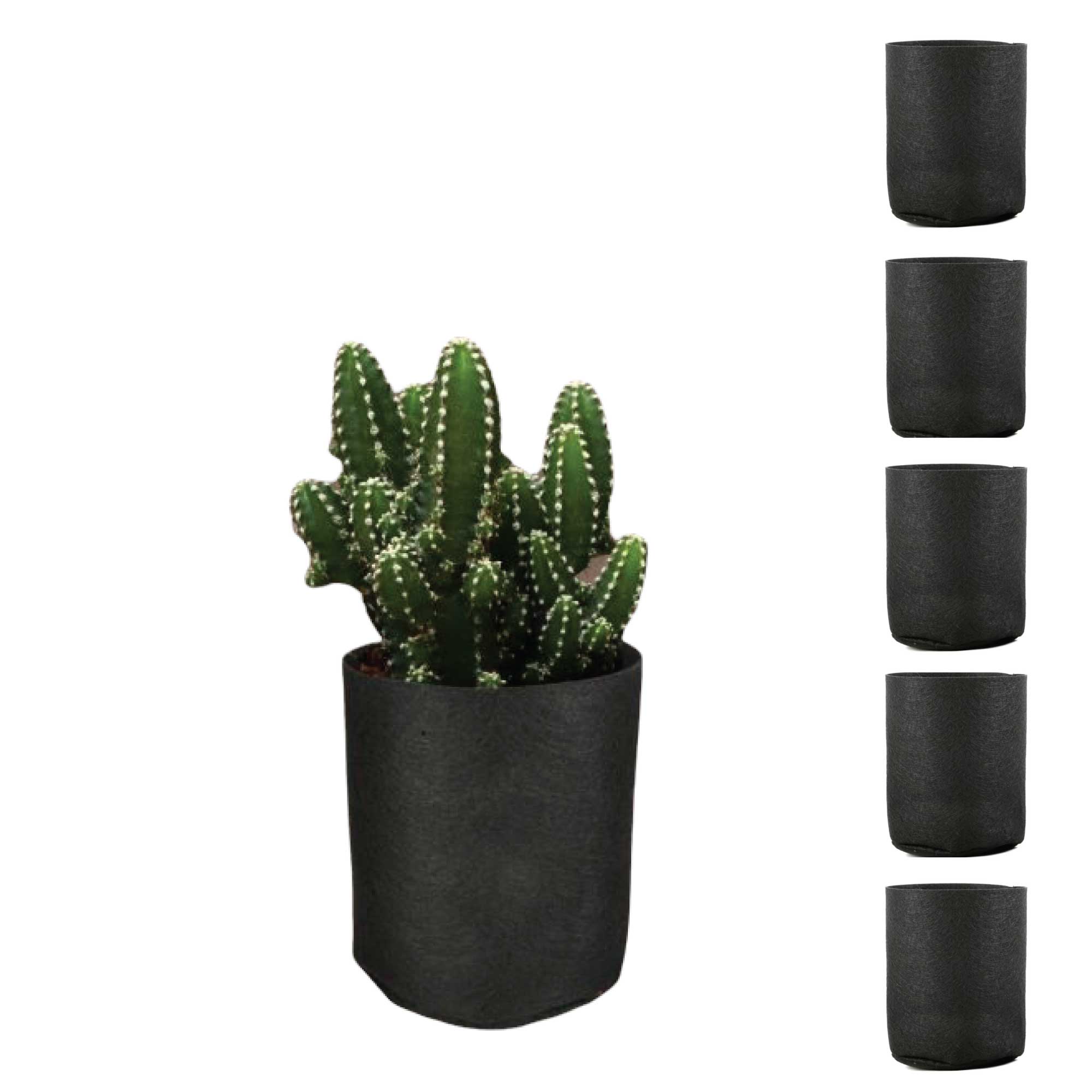 6 Pck 0.6 Gallon Fabric Flower Pots 2.4L Garden Planter Bags Black Felt Root Pouch V238-SUPDZ-39602690228304
