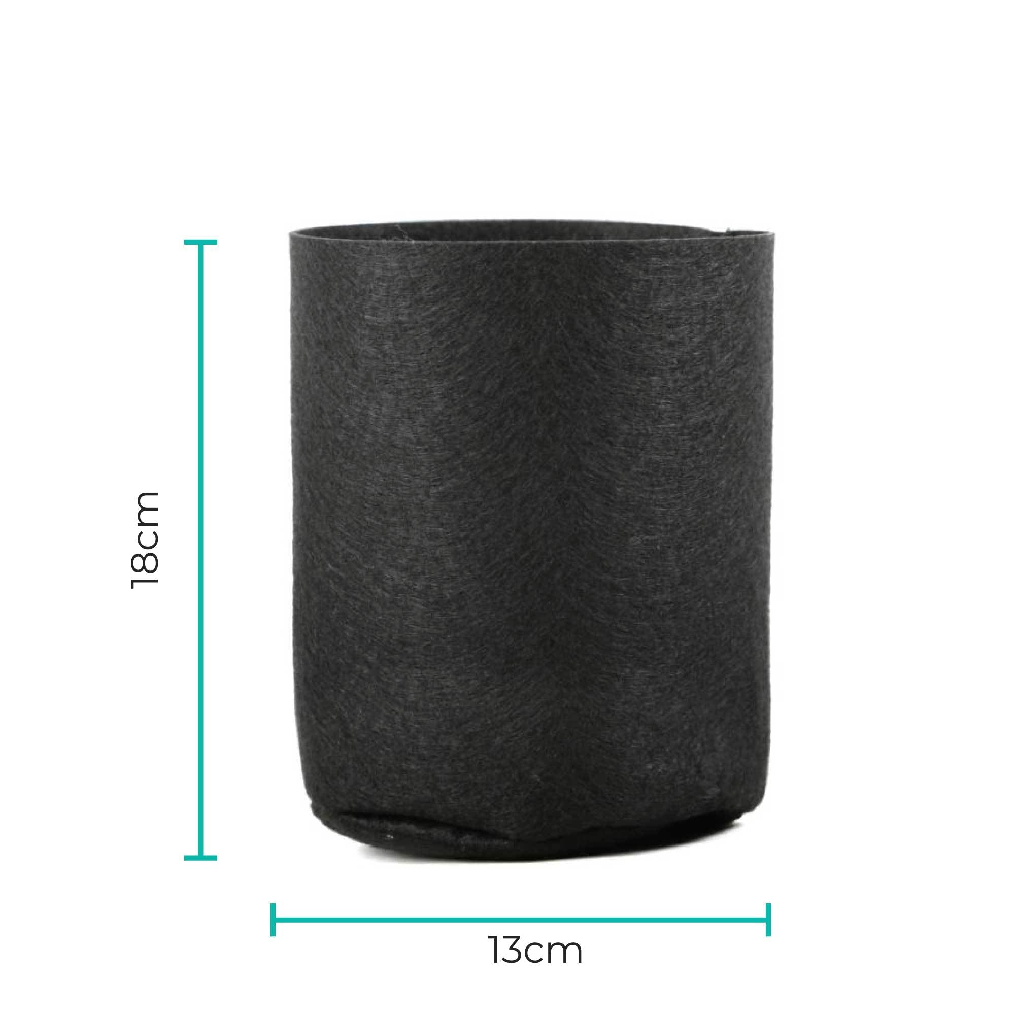 6 Pck 0.6 Gallon Fabric Flower Pots 2.4L Garden Planter Bags Black Felt Root Pouch V238-SUPDZ-39602690228304