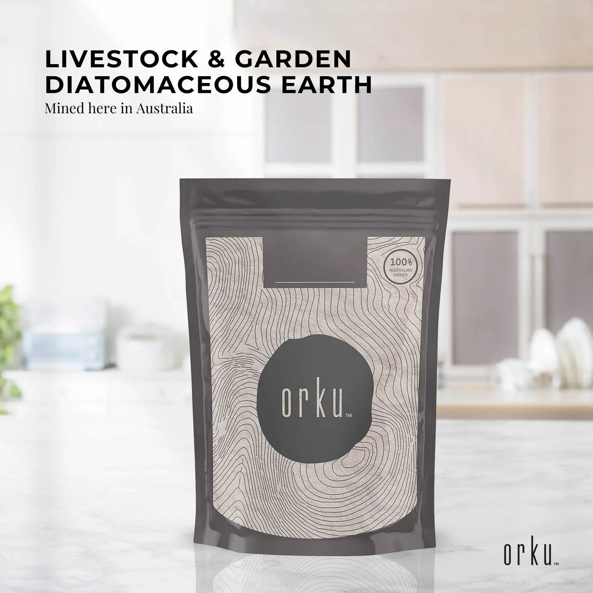 Orku 2Kg Fossil Shell Flour - Livestock Garden Pet Diatomaceous Earth V238-SUPDZ-39617422590032