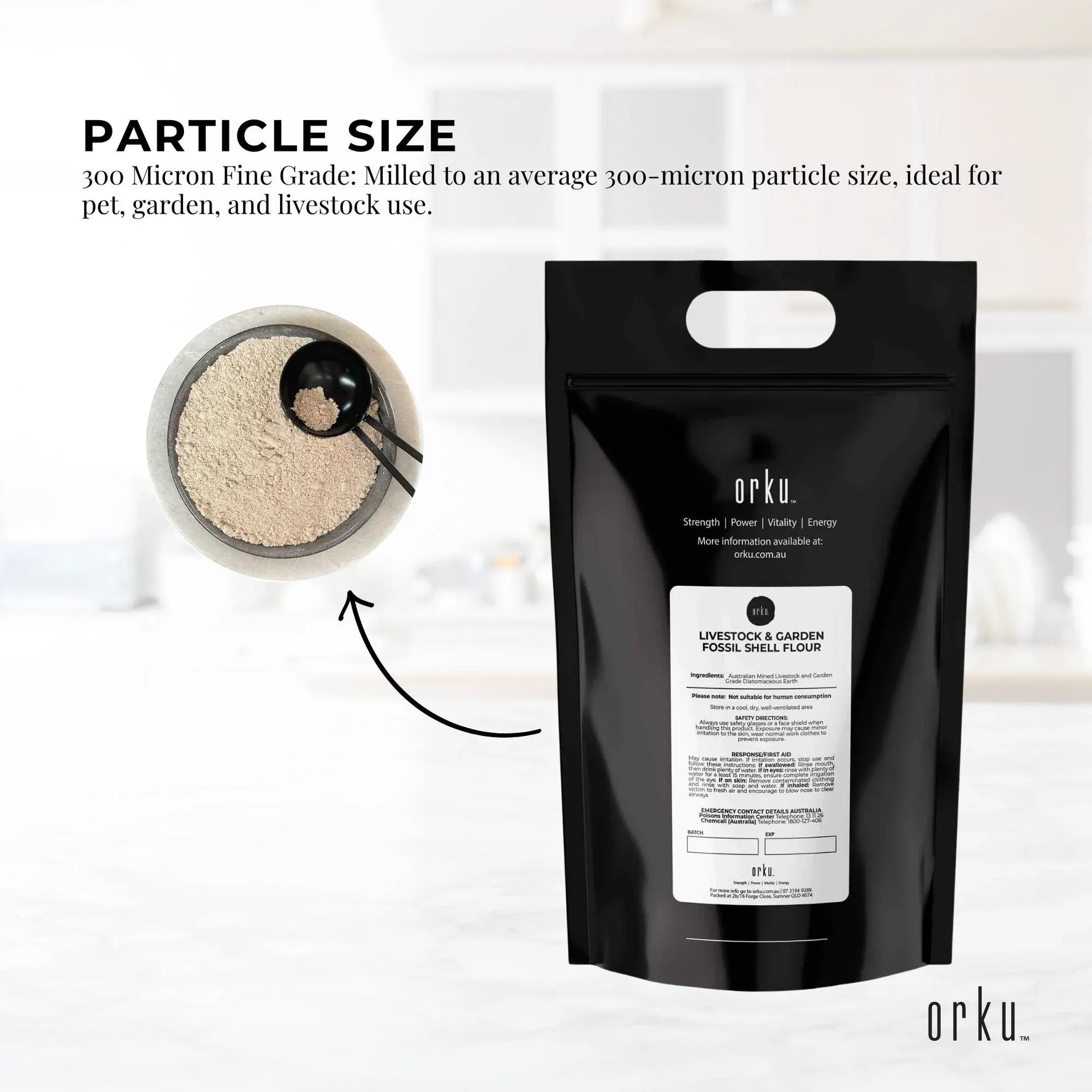 Orku 5Kg Fossil Shell Flour - Livestock Garden Pet Diatomaceous Earth V238-SUPDZ-39617426718800