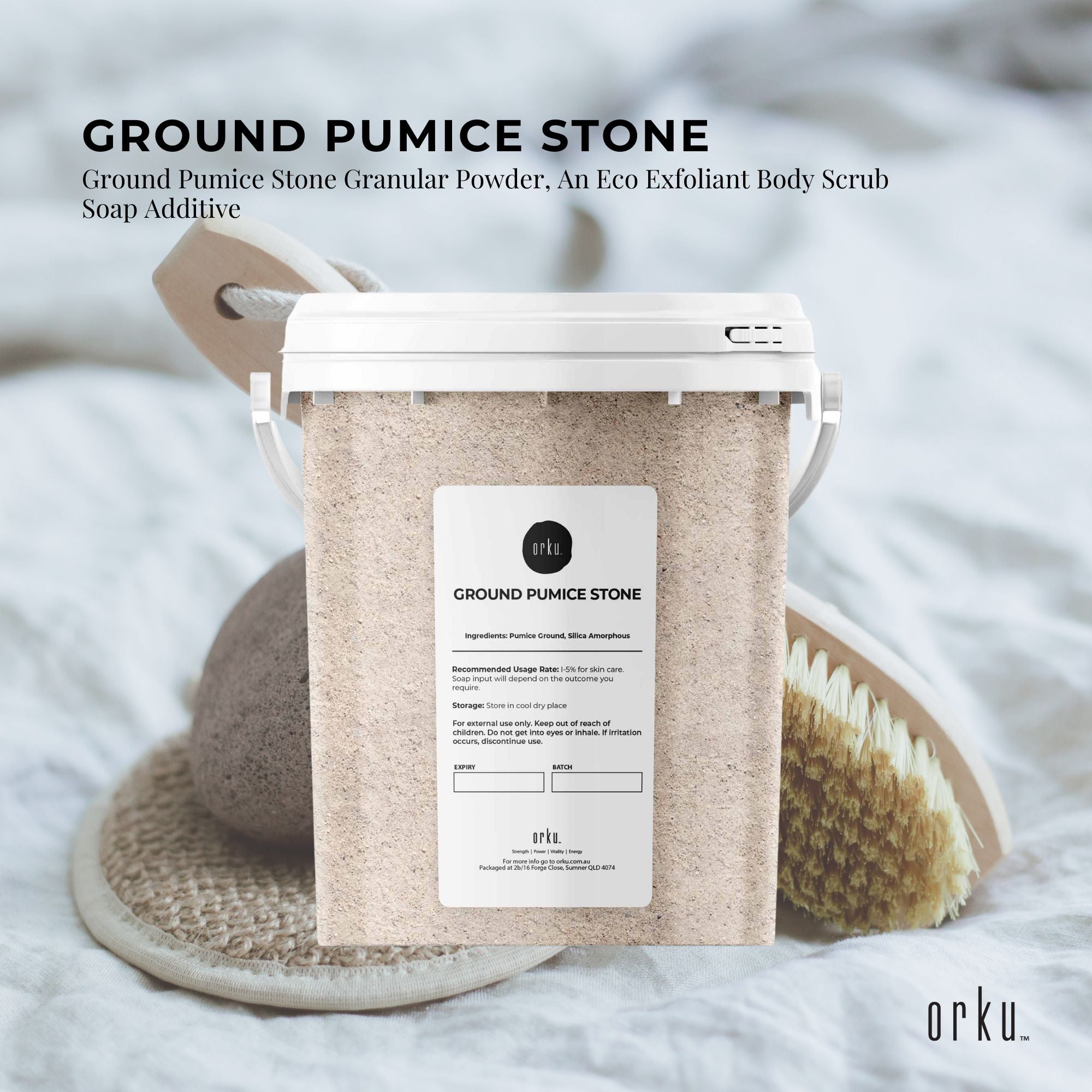 1.3Kg Ground Pumice Stone Granular Powder Tub Exfoliant Body Scrub Soap Additive V238-SUPDZ-39641675563088