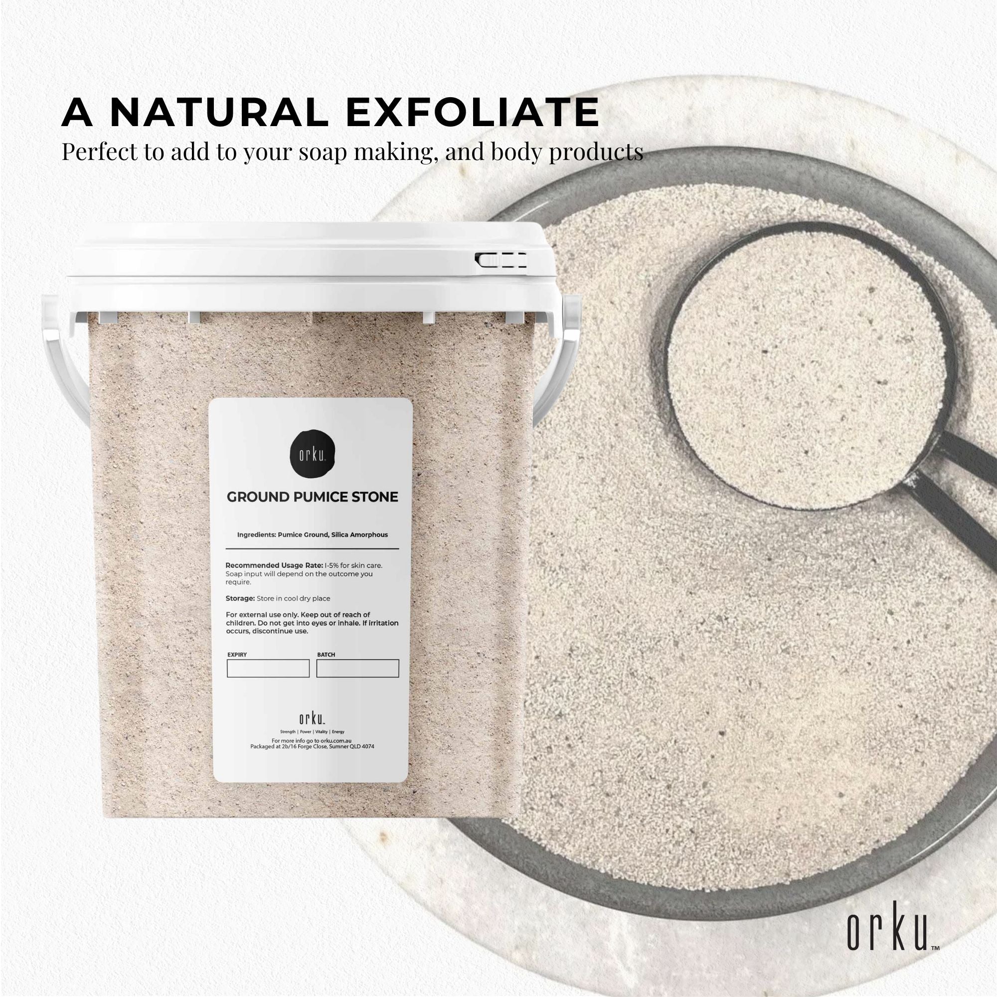 1.3Kg Ground Pumice Stone Granular Powder Tub Exfoliant Body Scrub Soap Additive V238-SUPDZ-39641675563088