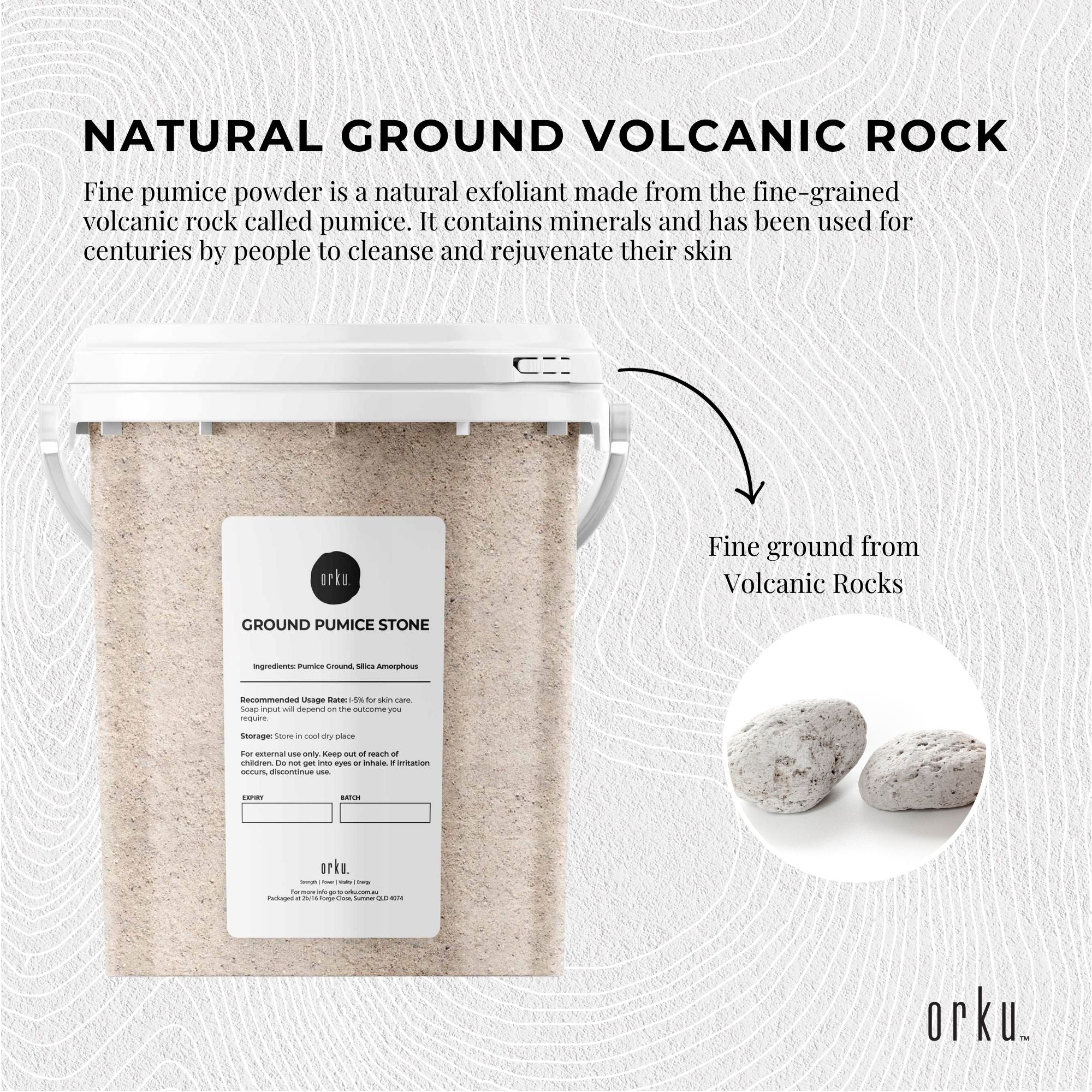 1.3Kg Ground Pumice Stone Granular Powder Tub Exfoliant Body Scrub Soap Additive V238-SUPDZ-39641675563088