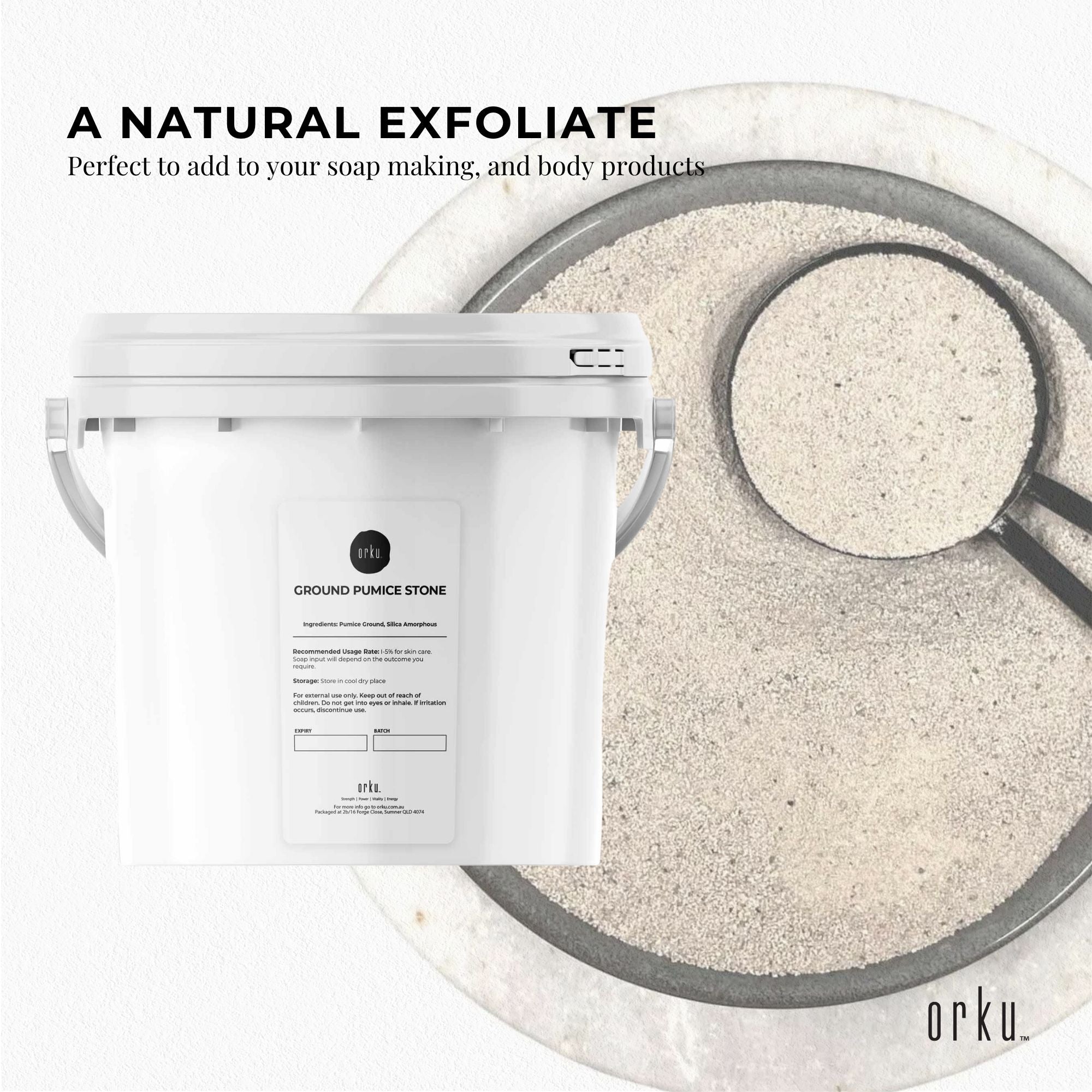 5Kg Ground Pumice Stone Granular Powder Tub Exfoliant Body Scrub Soap Additive V238-SUPDZ-39641682640976