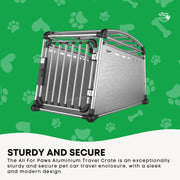 Aluminium Dog Travel Crate 63x68x88cm - Large Pet Car Transport Cage Kennel Box V238-SUPDZ-39646754799696