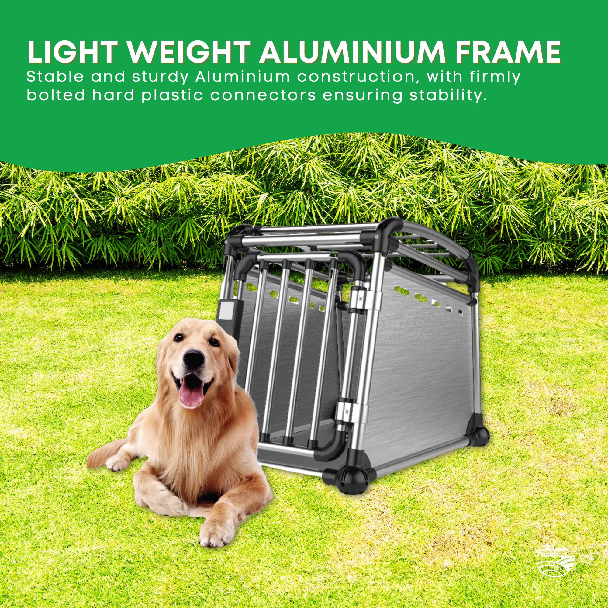 Aluminium Dog Travel Crate 63x68x88cm - Large Pet Car Transport Cage Kennel Box V238-SUPDZ-39646754799696