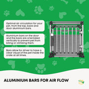 Aluminium Dog Travel Crate 63x68x88cm - Large Pet Car Transport Cage Kennel Box V238-SUPDZ-39646754799696