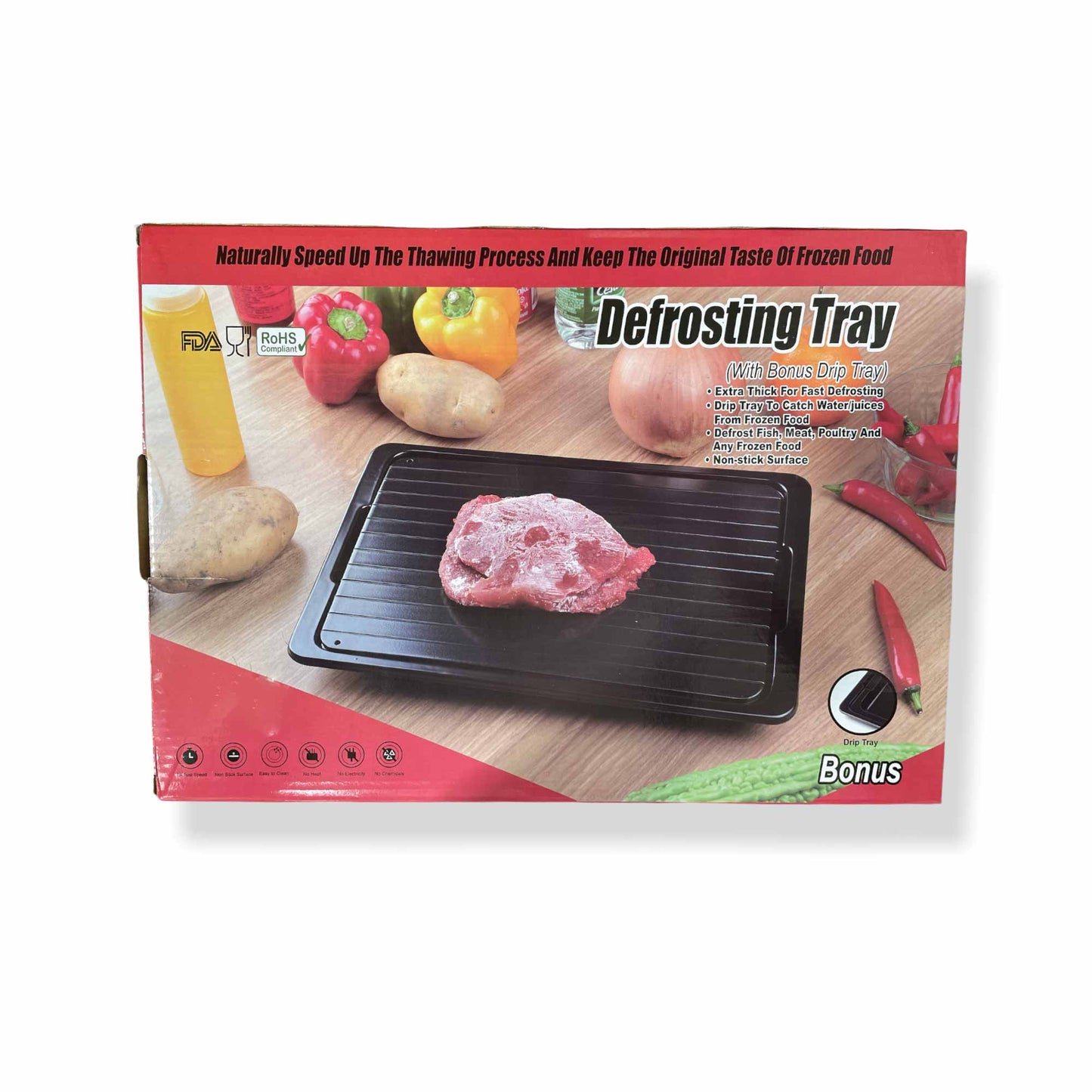 Fast Defrosting Meat Tray FDA Approved - Medium Miracle Aluminium Thawing Plate V238-SUPDZ-39669772091472
