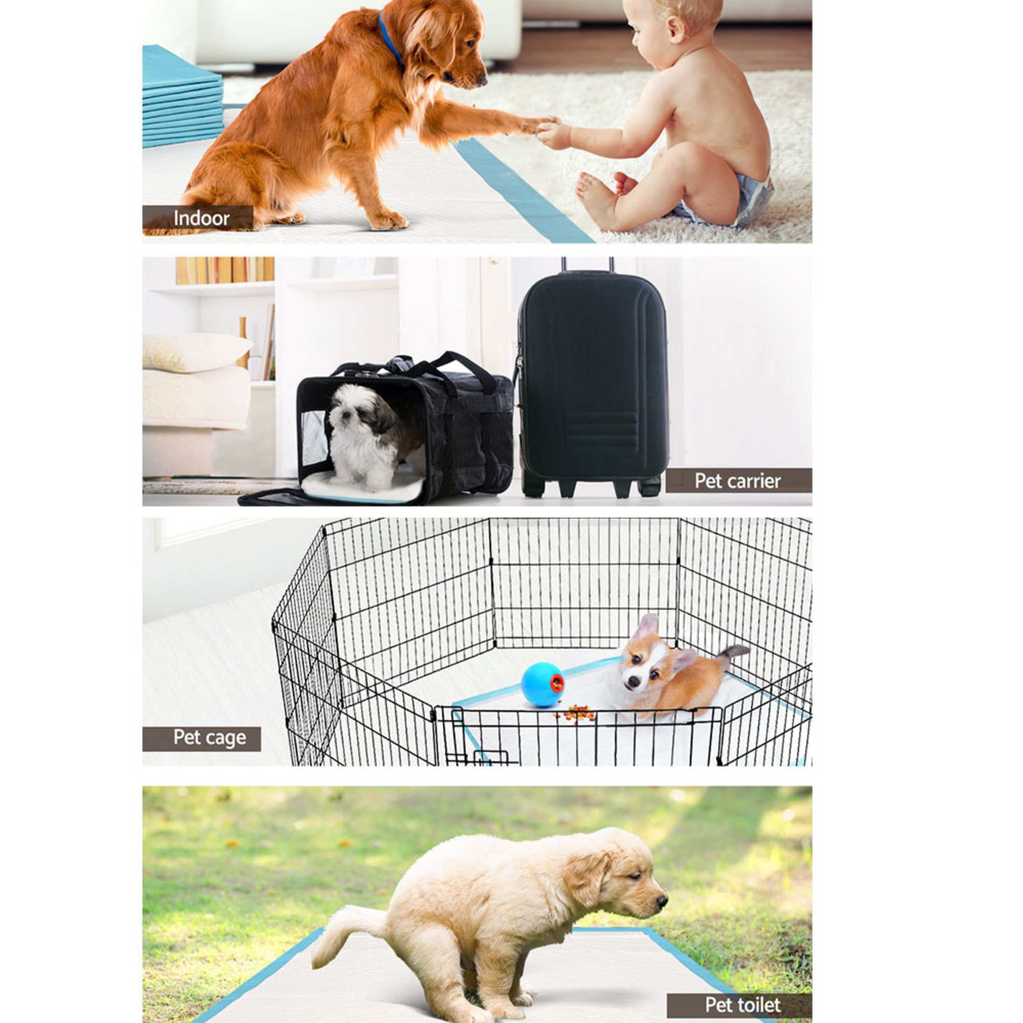 30x Pack Puppy Training Mat 56x56cm Dog Indoor Pads Pee Absorbent Toilet V238-SUPDZ-39707416428624