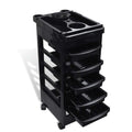 Ellie & Ruby 6 Tier Hairdressing Trolley Black 82x49x32cm Salon Rolling Cart V238-SUPDZ-39711824248912