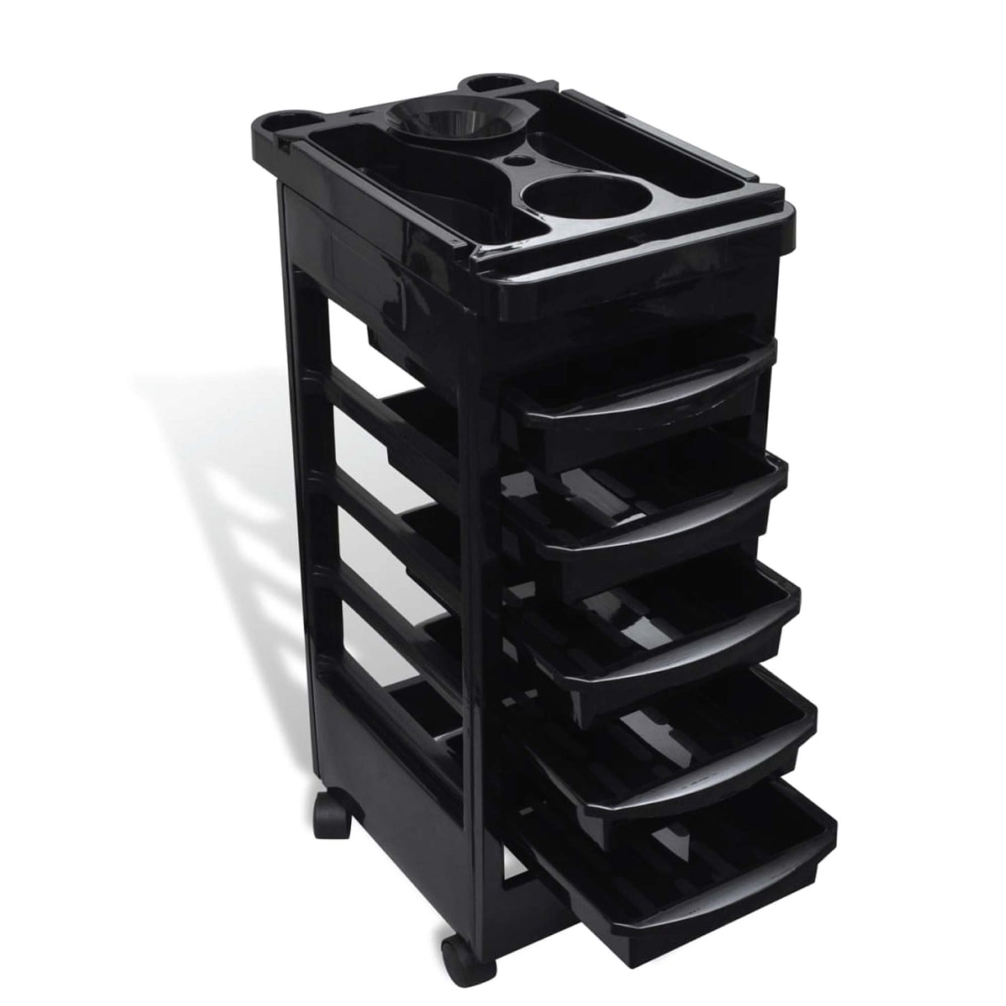 Ellie & Ruby 6 Tier Hairdressing Trolley Black 82x49x32cm Salon Rolling Cart V238-SUPDZ-39711824248912