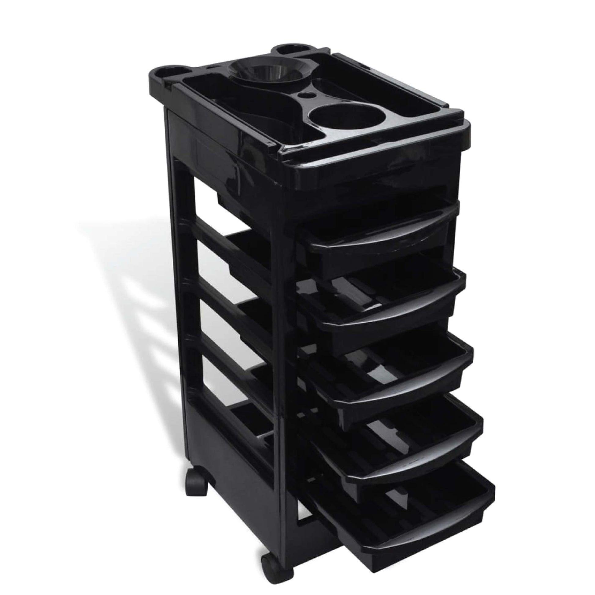 Ellie & Ruby 6 Tier Hairdressing Trolley Black 82x49x32cm Salon Rolling Cart V238-SUPDZ-39711824248912