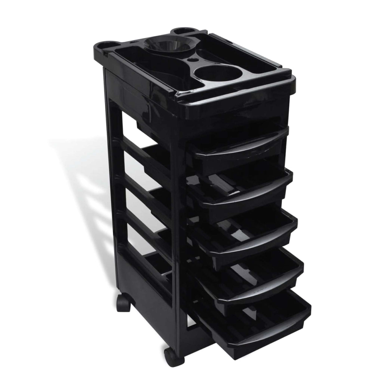 Ellie & Ruby 6 Tier Hairdressing Trolley Black 82x49x32cm Salon Rolling Cart V238-SUPDZ-39711824248912