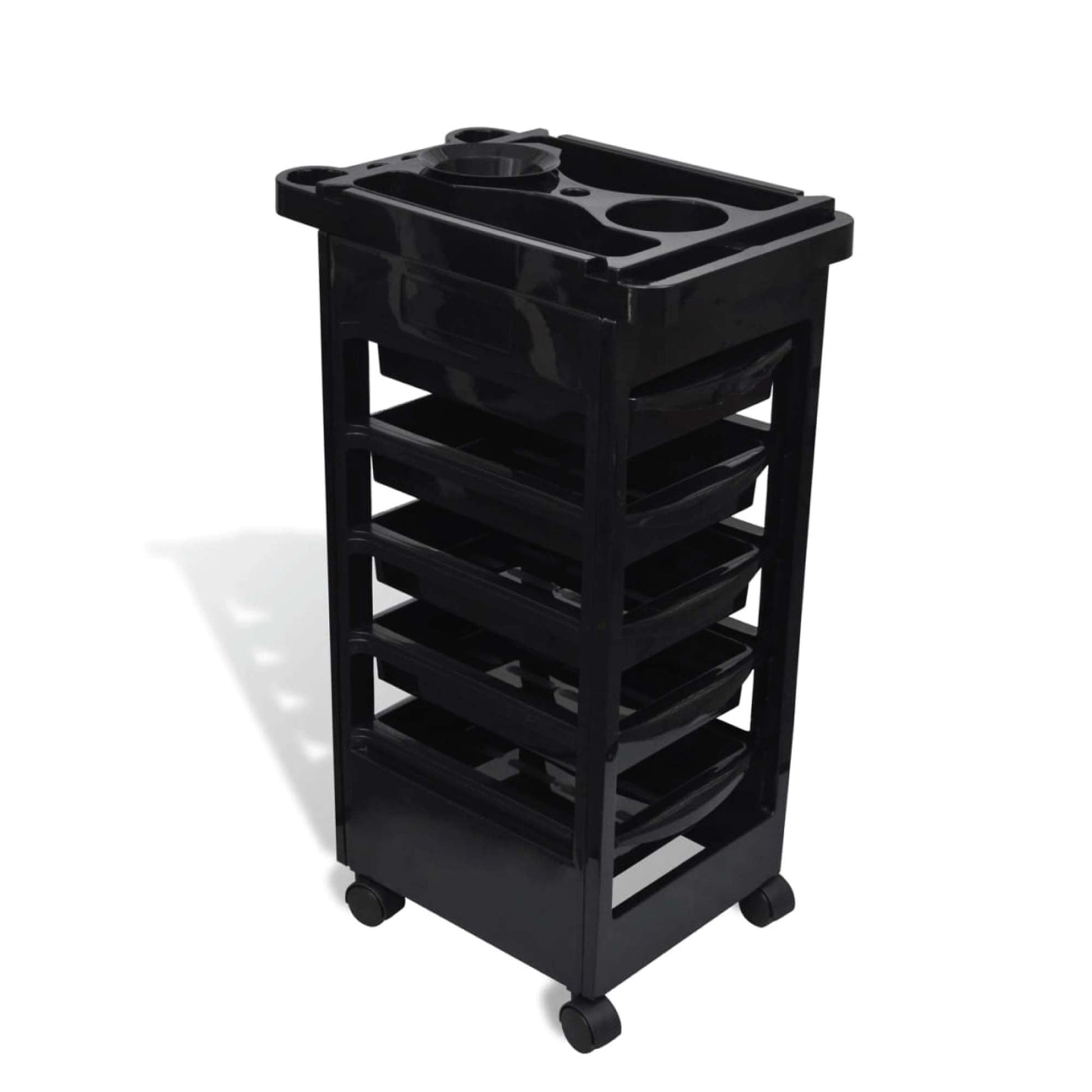 Ellie & Ruby 6 Tier Hairdressing Trolley Black 82x49x32cm Salon Rolling Cart V238-SUPDZ-39711824248912