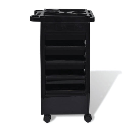 Ellie & Ruby 6 Tier Hairdressing Trolley Black 82x49x32cm Salon Rolling Cart V238-SUPDZ-39711824248912