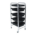 5 Tier Hairdressing Trolley Black 80x40x30 Salon Hair Colour Storage Metal Cart V238-SUPDZ-39712743424080