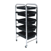 5 Tier Hairdressing Trolley Black 80x40x30 Salon Hair Colour Storage Metal Cart V238-SUPDZ-39712743424080