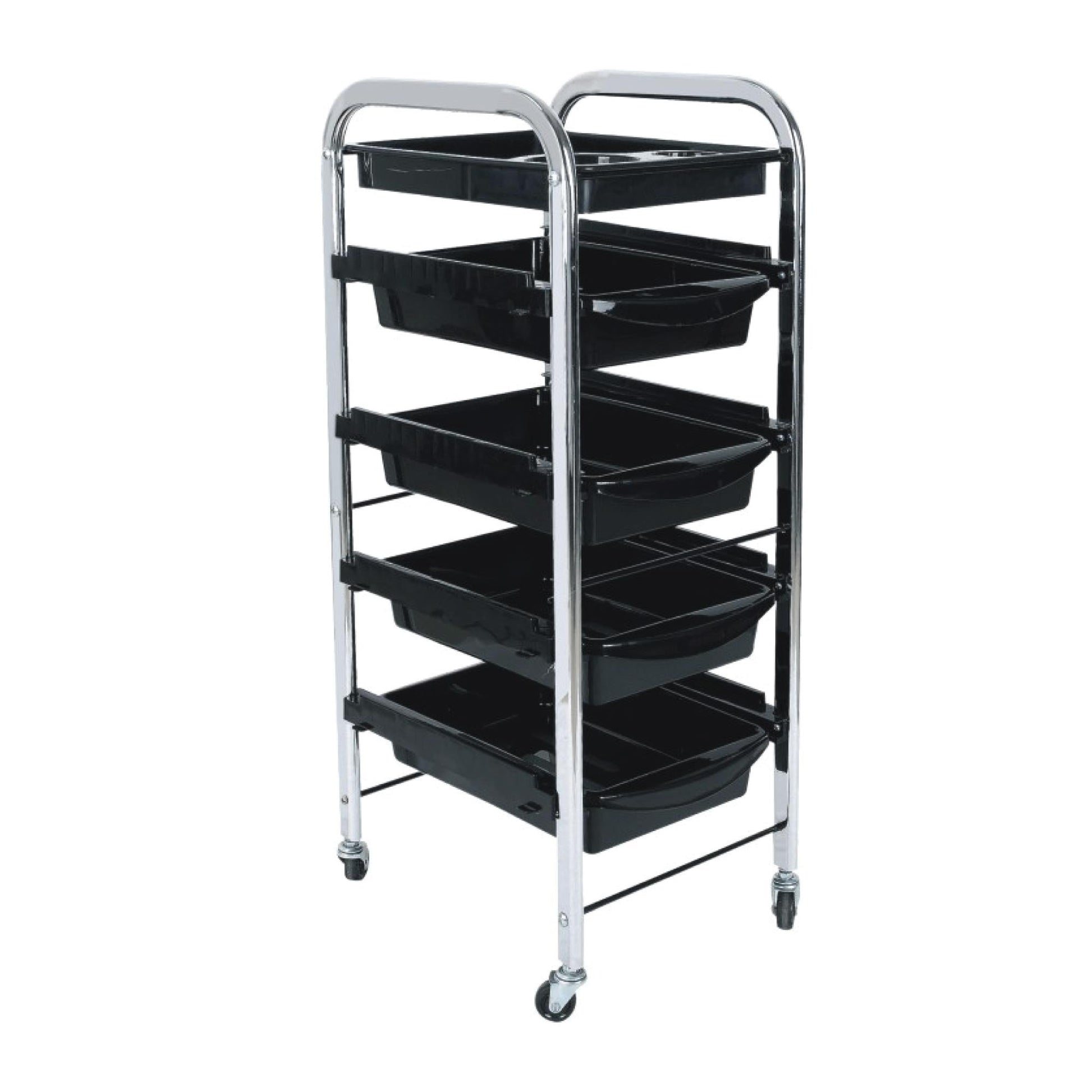 5 Tier Hairdressing Trolley Black 80x40x30 Salon Hair Colour Storage Metal Cart V238-SUPDZ-39712743424080